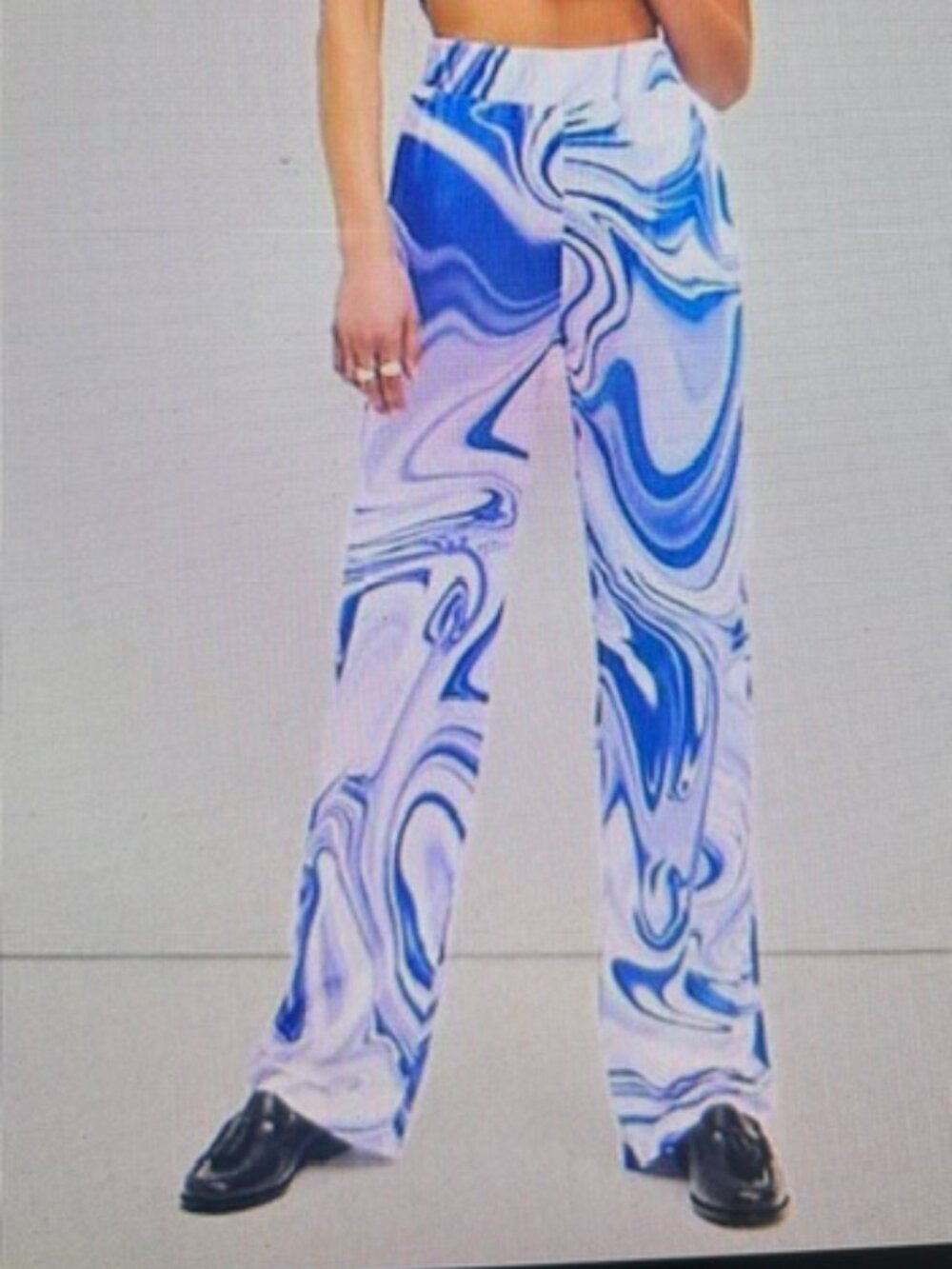 Free People x Hosbjerg Asta Olivia Purple Marbled Liquid Tie Dye Leg Pants NEW